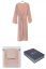 Bademantel DESTAN + Handtuch + Badetuch + box - Größe: L, Farbe: Altrosa / Dusty rose