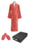 Halat unisex MICRO COTTON în cutie cadou + papuci - Mărime: S + Papuci de casa (36/38) + cutie cadou, Culoare: Alb crem / Ecru