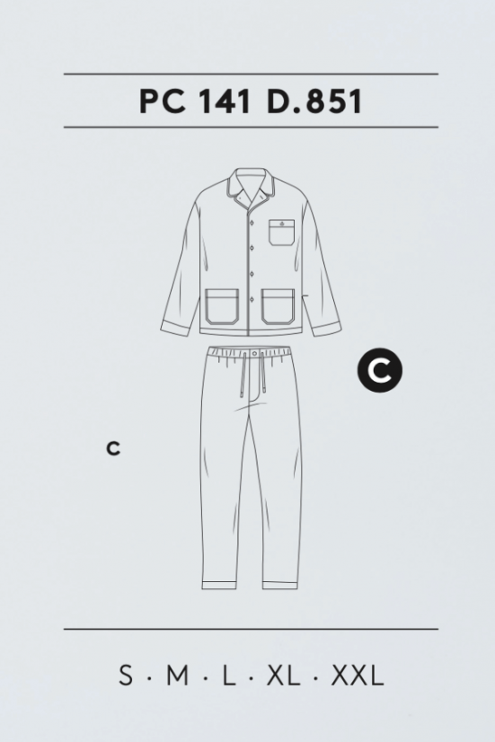 Herren Pyjamas ZACARIAS - Größe: L, Farbe: Dunkelblau / Navy