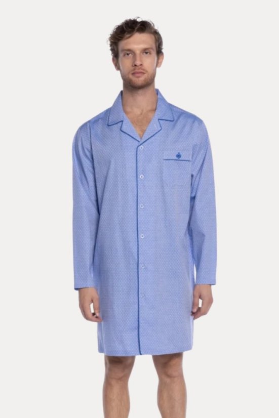 Camicia Uomo Manica Lunga, 80% Cotone 20% Poliestere, Colore Blu, Taglie Dalla S Alla XXL