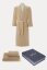Herrenbademantel LORD + Handtuch + Badetuch + box - Größe: XL, Farbe: Beige