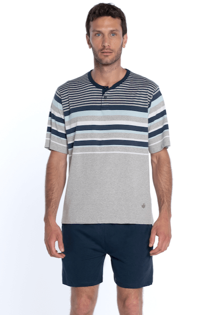 Herren Pyjamas MARIO - Größe: L, Farbe: Grau / Grey