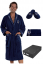 Męski szlafrok MARINE MAN w ozdobnym opakowaniu + ręcznik + kapcie - Rozmiar: XXL + kapcie (42/44) + ręcznik + box, Kolor: Ciemnoniebieski