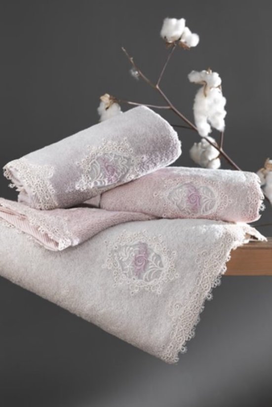 Bademantel DESTAN + Handtuch + Badetuch + box