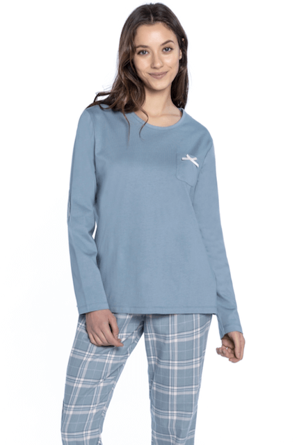 Damenpyjama MARIA - Größe: M, Farbe: Hellblau / Light blue