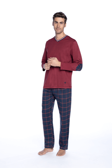 Herren Pyjamas NATHAN - Größe: XL, Farbe: Bordeaux