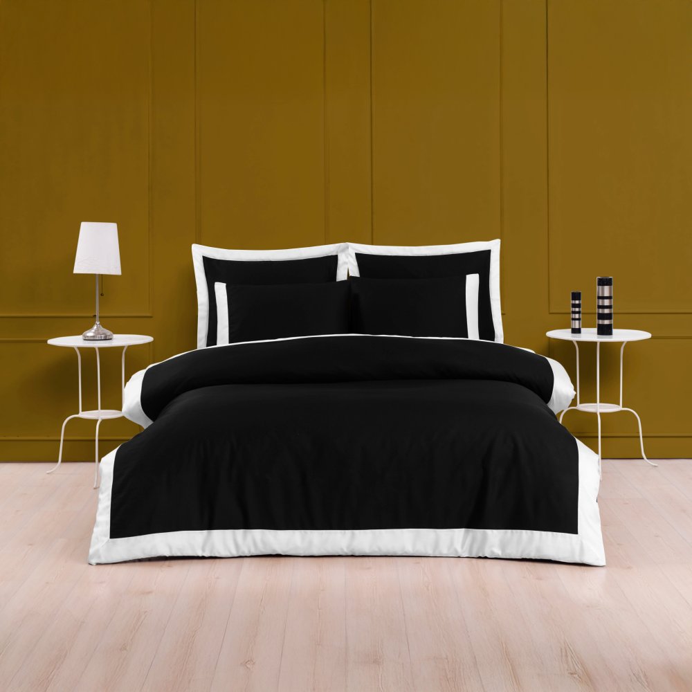 Bettwäsche aus Baumwolle für Doppelbett - Farbe - Hellblau / Light blue