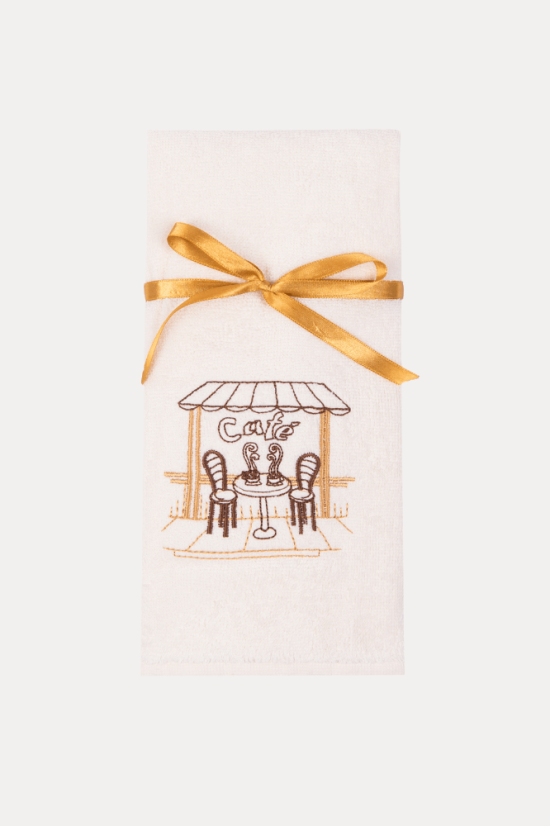 Geschirrtücher CAFE, 2 St. - Abmessung: Set (2 St., 40x60 cm), Farbe: Creme-Mustard