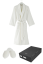Halat unisex MICRO COTTON în cutie cadou + papuci - Mărime: S + Papuci de casa (36/38) + cutie cadou, Culoare: Alb crem / Ecru