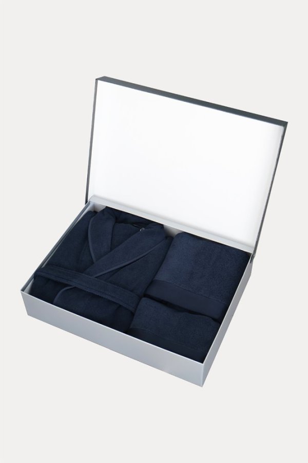 Herrenbademantel LORD + Handtuch + Badetuch + box