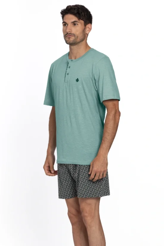 Pánské pyžamo krátké JORGE - Velikost: 4XL, Barva: Zelená