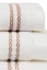 Prosop CHAINE 50 x100 cm - Culoare: Alb – Broderie bej
