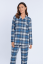Pijama din flanel pentru femei SARA - Mărime: L, Culoare: Albastru / Blue
