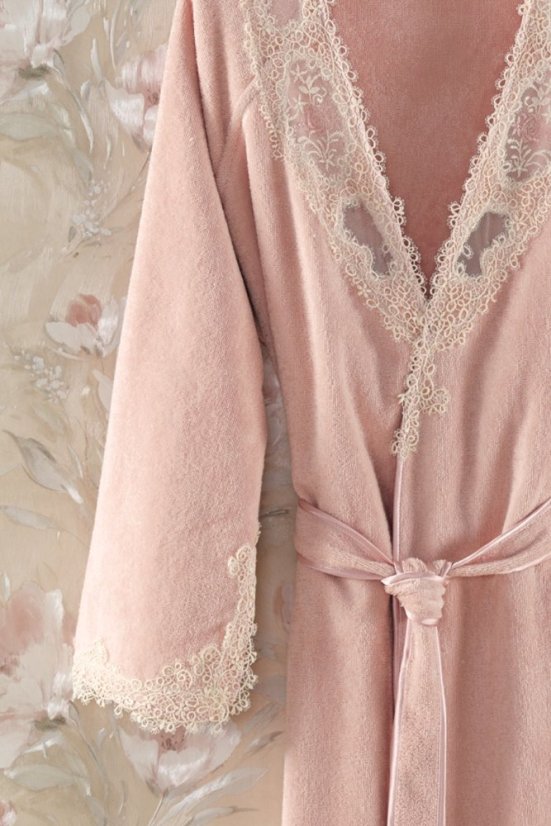 Dámsky elegantný župan DESTAN v darčekovom balení - Veľkosť: L, Farba: Fialová / Lila