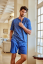 Pánské pyžamo krátké LEO - Velikost: XL, Barva: Modrá