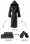 Damen- und Herrenbademantel STRIPE mit Kapuze - Größe: XL, Farbe: Schwarz Anthrazit / Black anthracite