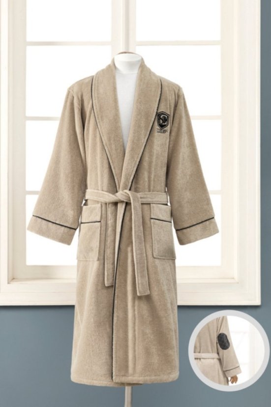 Halat pentru bărbați LUXURY - Mărime: S, Culoare: Bej / Beige