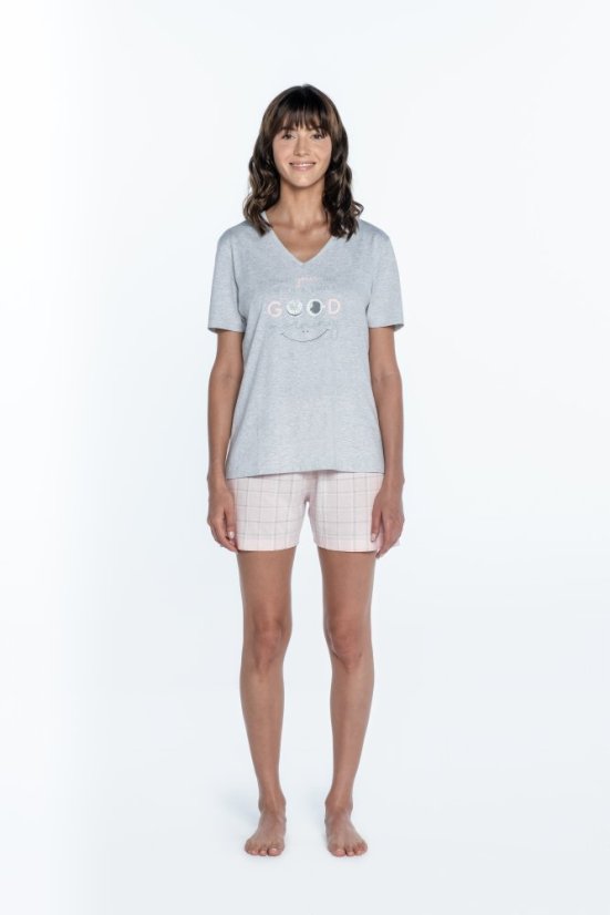Damenpyjama CLARA - Größe: L, Farbe: Hellgrau / Light Grey