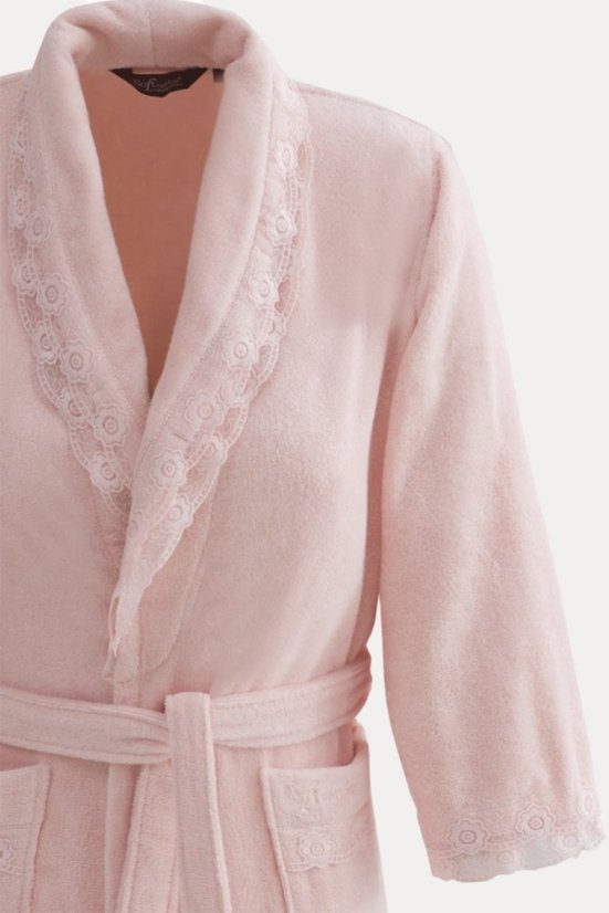 Halat elegant pentru femei FREYA, in cutie cadou - Mărime: L, Culoare: Alb crem / Ecru