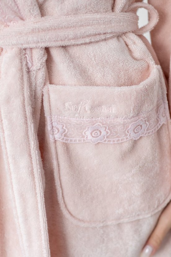 Halat elegant pentru femei FREYA, in cutie cadou - Mărime: L, Culoare: Alb crem / Ecru