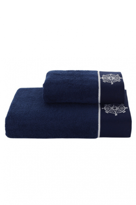 Župan MARINE LADY + ručník + osuška + dárkový box - Velikost: S, Barva: Tmavě modrá