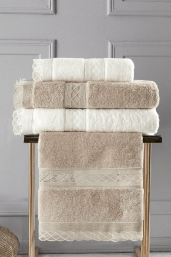 Podarunkowy zestaw ręczników SELYA, 2 szt - Kolor: Brąz