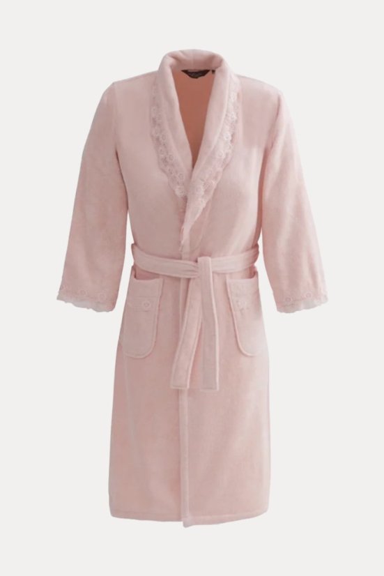 Halat elegant pentru femei FREYA, in cutie cadou - Mărime: L, Culoare: Alb crem / Ecru