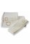 Męski szlafrok SEHZADE w ozdobnym opakowaniu + ręcznik + kapcie - Rozmiar: XL + kapcie (42/44) + ręcznik + box, Kolor: Śmietankowy / złoty haft