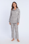Pijama din flanel pentru femei BLANCA - Mărime: XL, Culoare: Crem-negru / Cream-Black