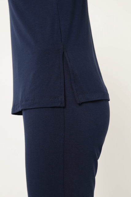 Damenpyjama aus Bambus ALESSA - Größe: XL, Farbe: Dunkelblau / Navy