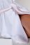 Krótki damski szlafrok RENGIN z kapturem - Rozmiar: L, Kolor: Biały / lila haft