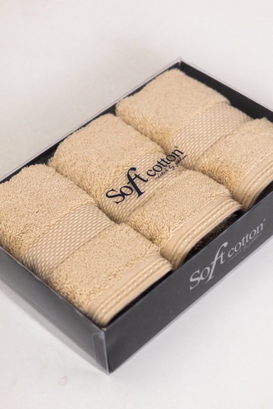 Set cadou prosoape mici DELUXE, 3 buc - Culoare: Honey