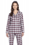 Pijama din flanel pentru femei ESTELA - Mărime: XL, Culoare: Bordeaux