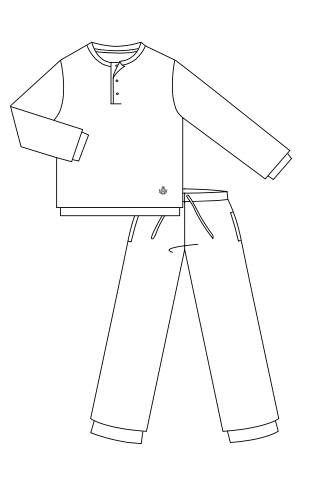 Herren Pyjamas SALVADOR - Größe: L, Farbe: Dunkelblau / Navy