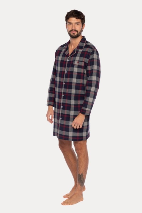 Flanelowa koszula nocna męska JOSE