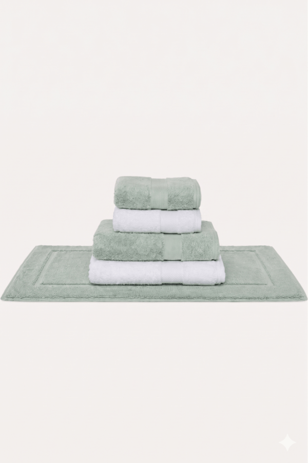 Vorteilhaftes Set DELUXE Handtücher + Badematte NODE