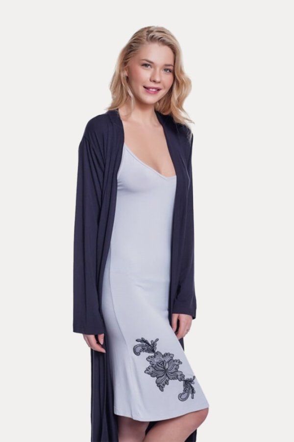 Damennachthemd aus Bambus GLORIA mit Bademantel