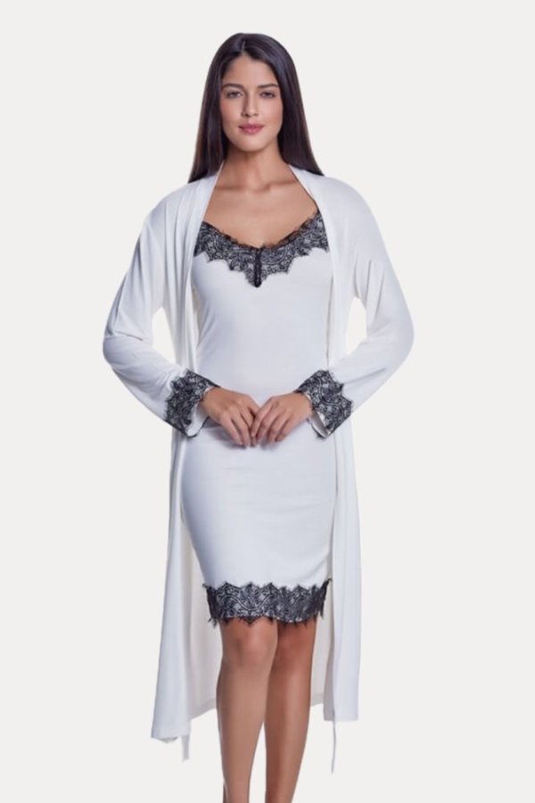 Koszula nocna damska LORA ze szlafrokiem