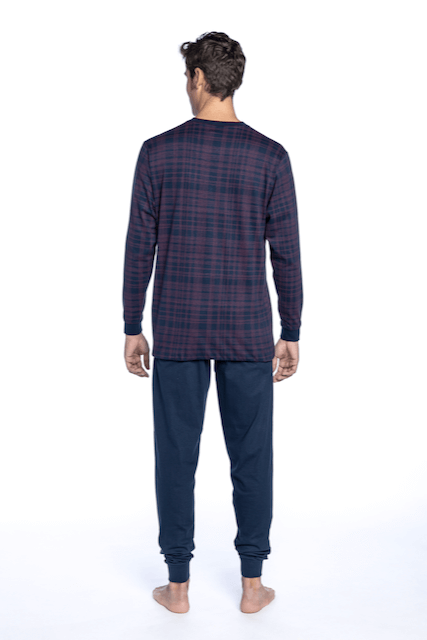 Pijamale pentru bărbați ALFONSO - Mărime: XL, Culoare: Albastru închis / Navy