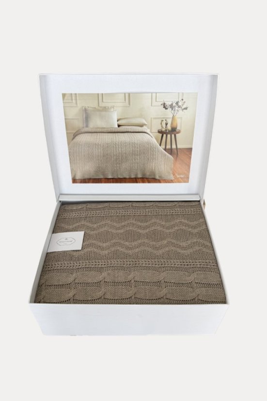 Cuvertură de pat din lână SPARSE în set cadou