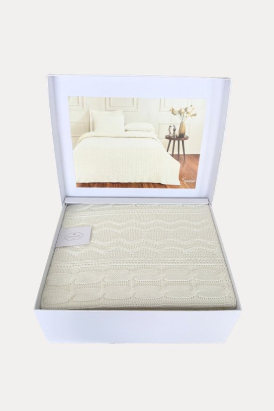 Cuvertură de pat din lână SPARSE în set cadou