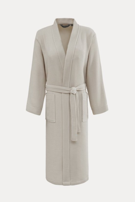 Halat de casă gofrat unisex PIQUE - Mărime: S, Culoare: Alb / White