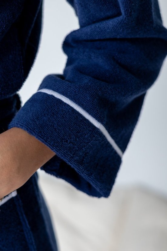 Damski krótki szlafrok MARINE LADY - Rozmiar: S, Kolor: Biały