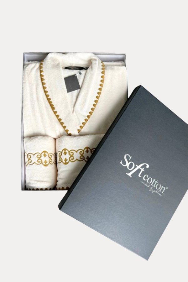 Unisex-Bademantel MONDRIAN + Handtuch + Badetuch + box