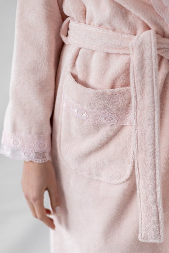Halat elegant pentru femei FREYA, in cutie cadou - Mărime: L, Culoare: Alb crem / Ecru