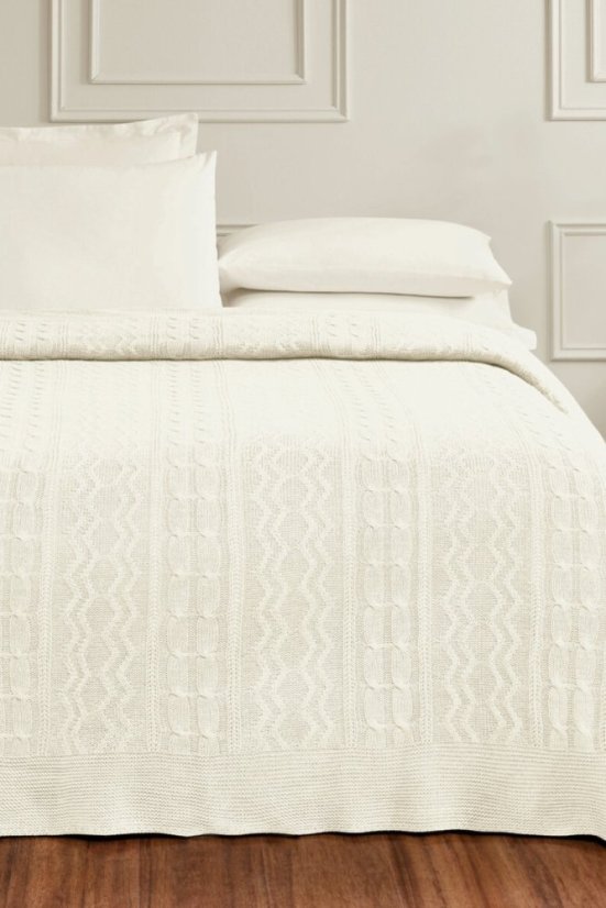 Cuvertură de pat din lână SPARSE în set cadou