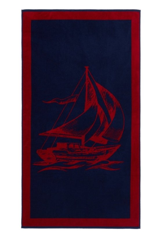 SAIL strand törölköző 85x160 cm-es - Szín: Sötét kék / Navy