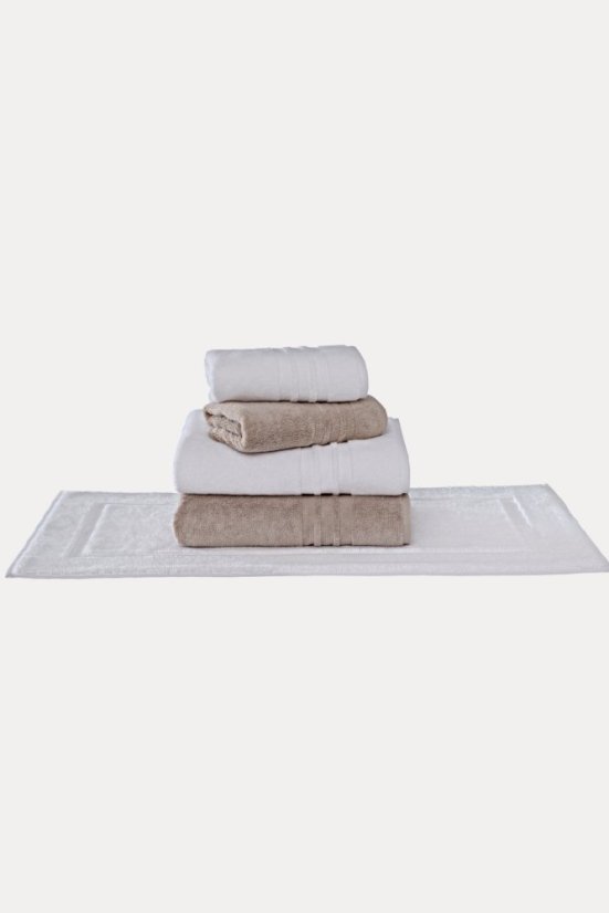 Vorteilhaftes Set PRESTIGE Handtücher + Badematte NODE