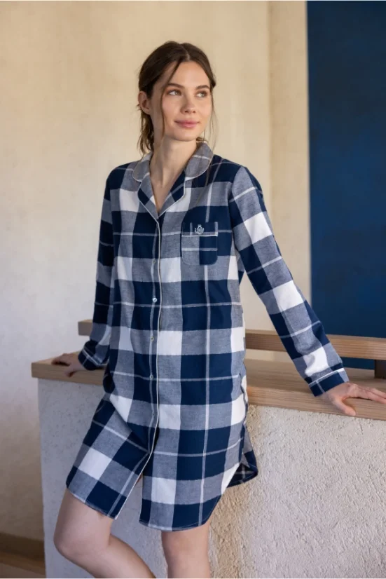 Moteriški flaneliniai naktiniai marškiniai TERESA