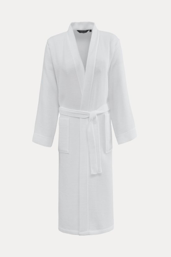 Halat de casă gofrat unisex PIQUE - Mărime: S, Culoare: Alb / White